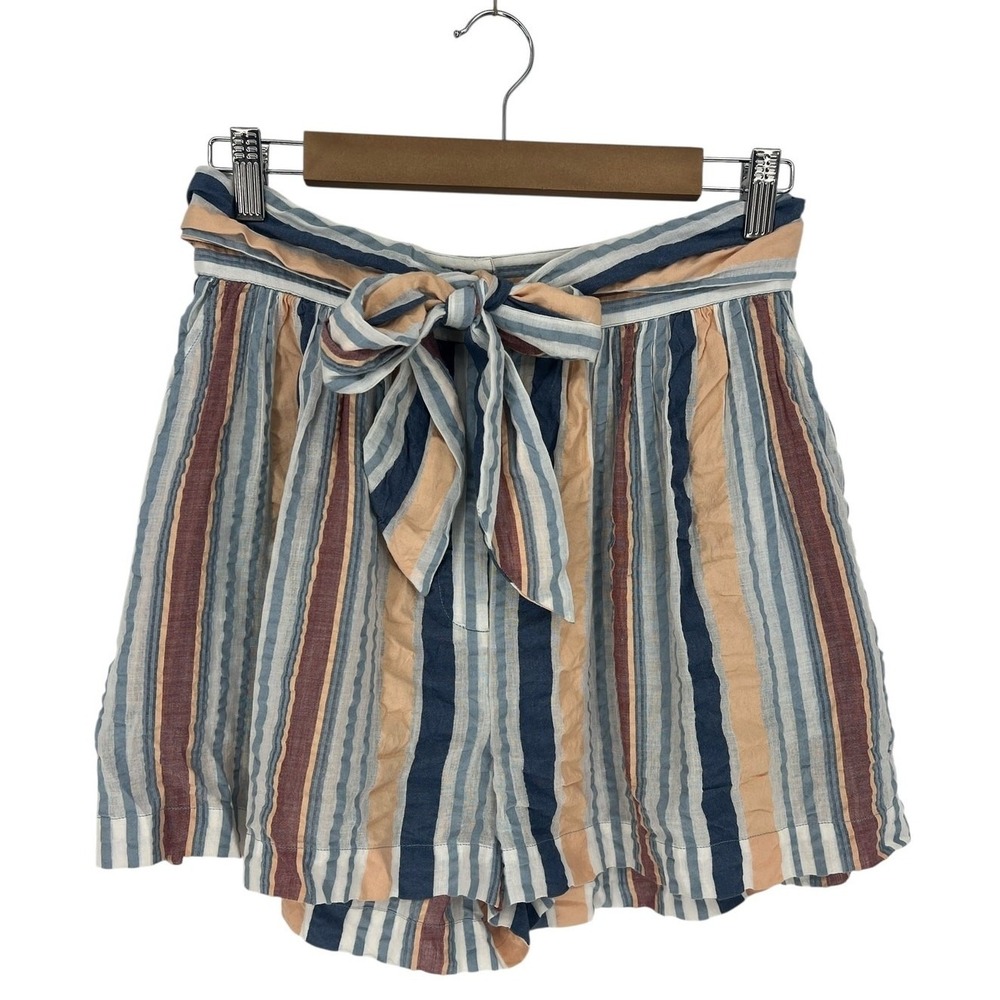 Ulla Johnson Martim Shorts Sky Blue Striped Tie Waist High Rise Short Size 4‎ - Picture 4 of 11